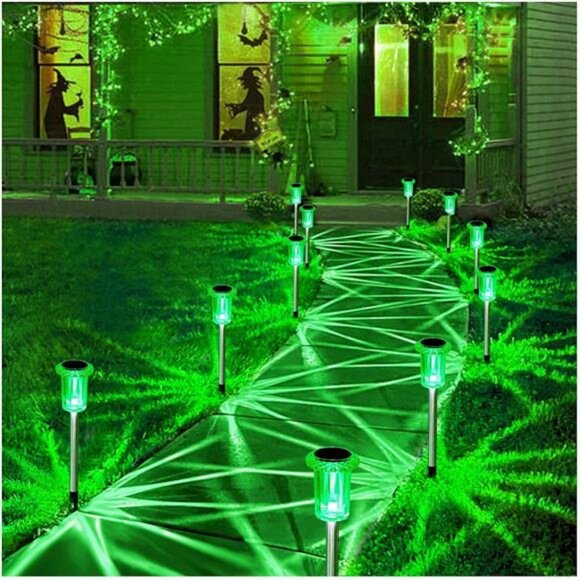 Halloween Solar Lights Outdoor 10 Pack Solar Pathway Lights Outdoor Halloween - Picture 1 of 8